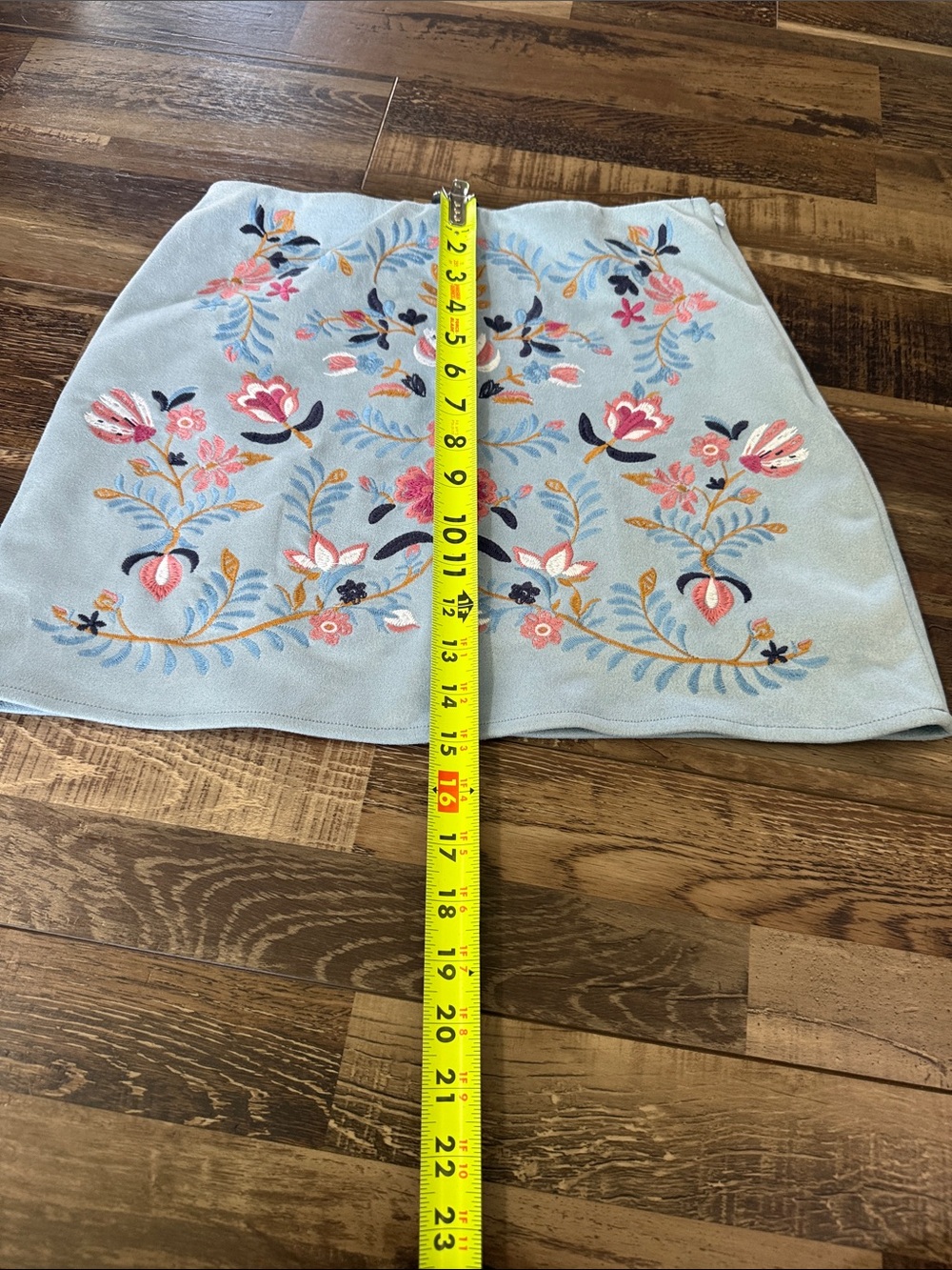 Altar'd State Pastel Blue Floral Embroidered Mini Skirt - Picture 2 of 3